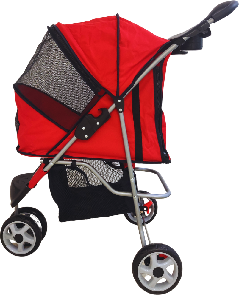 Carrinho Chalesco Confort Ride Vermelho para Cães e Gatos - Tam. Único