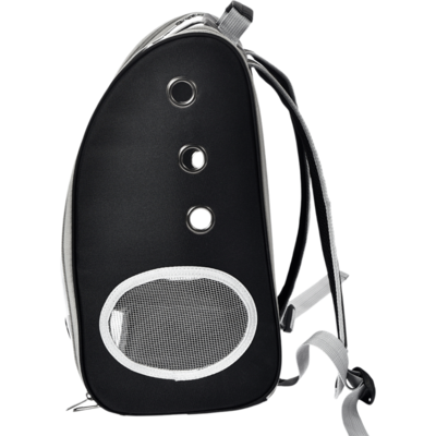 Mochila de Transporte Chalesco Vision Preta Plus para Cães e Gatos
