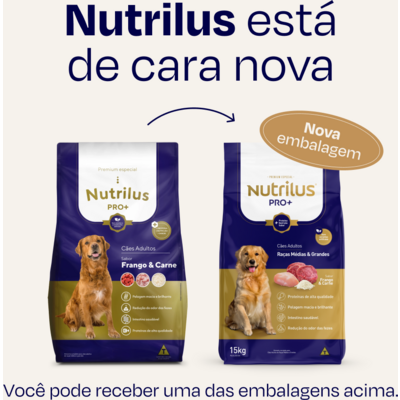 Ração Nutrilus Pro+ Frango & Carne para Cães Adultos