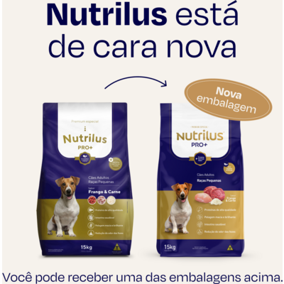 Ração Seca Nutrilus Pro+ Frango & Carne para Cães Adultos de Raças Pequenas