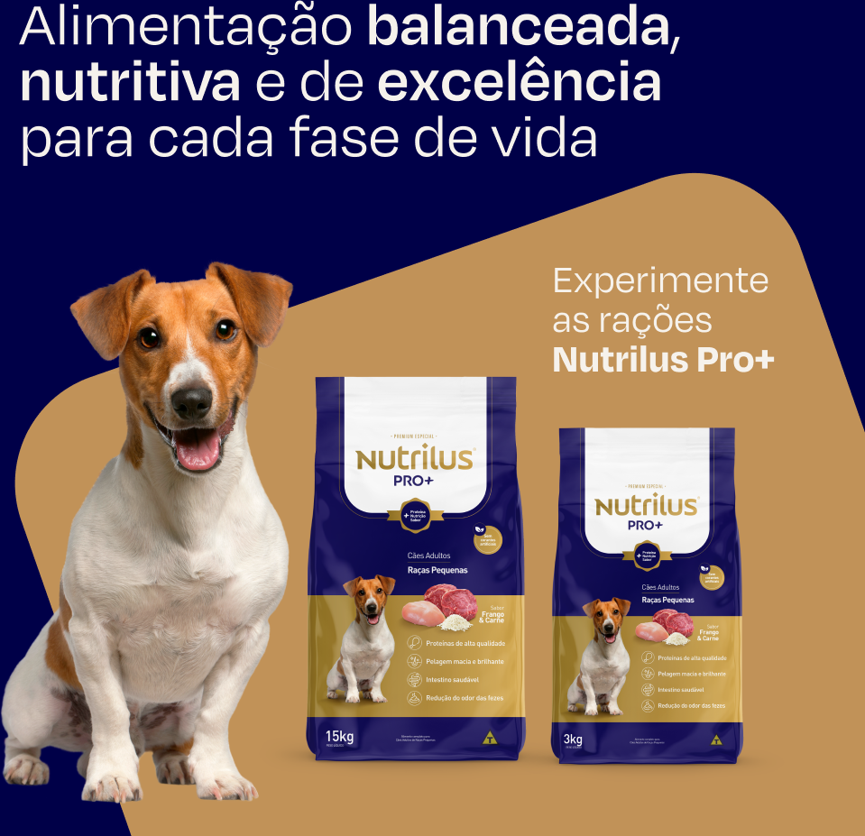 Ração Seca Nutrilus Pro+ Frango & Carne para Cães Adultos de Raças Pequenas - 3Kg