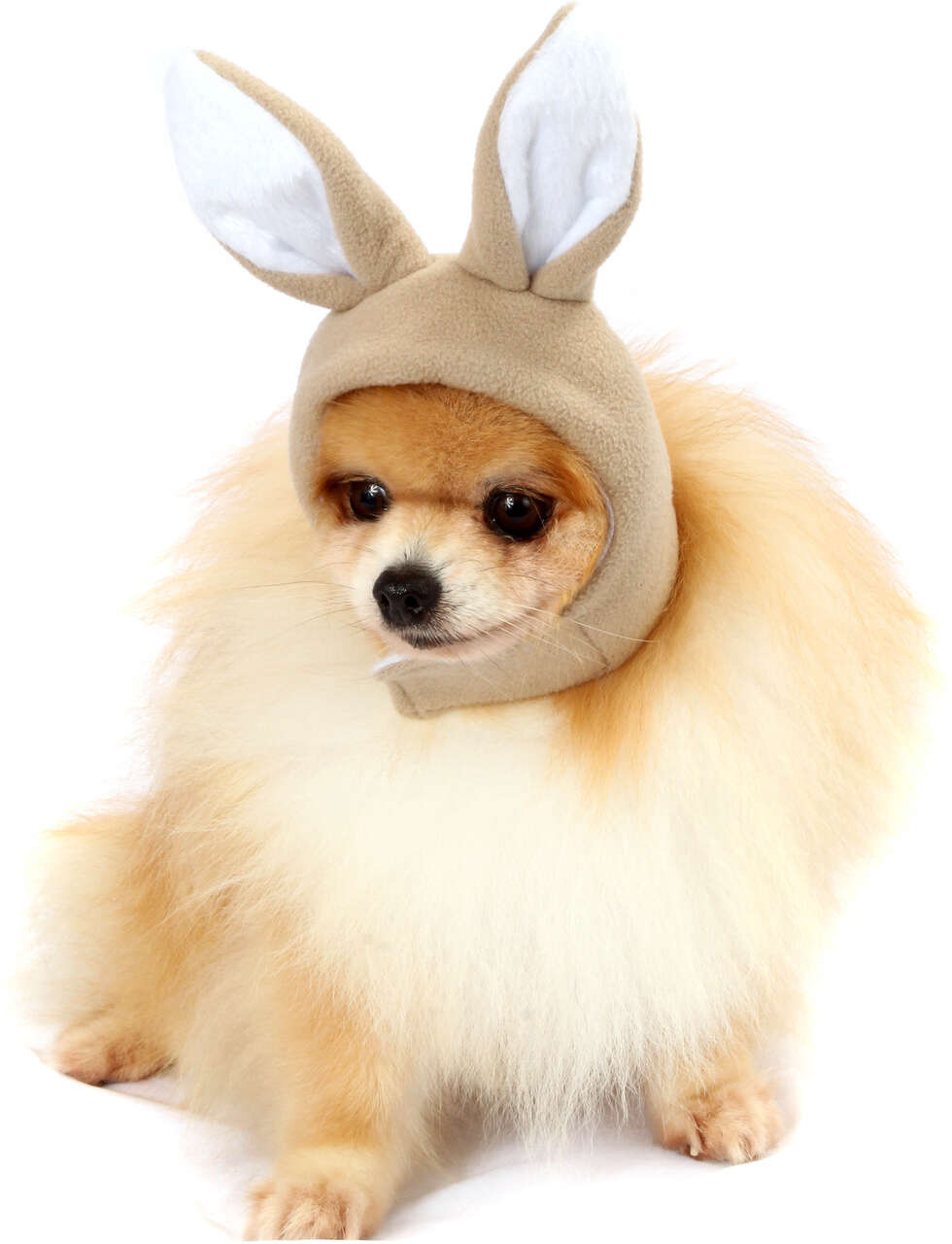 Touca Coelho Bichinho Chic para Cães e Gatos Bege - Tam. P
