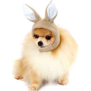 Touca Coelho Bichinho Chic para Cães e Gatos Bege - Tam. P