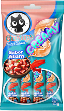 Petisco Cremoso Tex Brasil Chuchups para Gatos sabor Atum - 1 Pacote (4 Unidades)