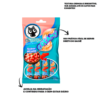 Petisco Cremoso Tex Brasil Chuchups para Gatos sabor Atum