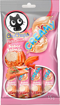 Petisco Cremoso Tex Brasil Chuchups para Gatos sabor Salmão - 1 Pacote (4 Unidades)