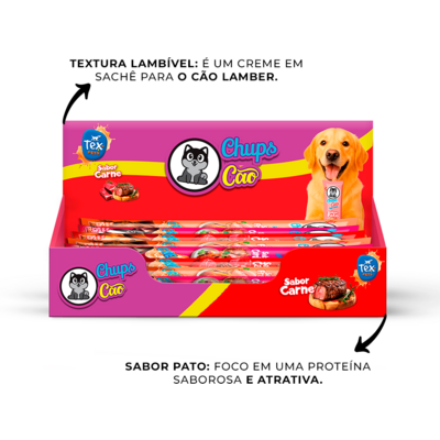 Petisco Cremoso Tex Brasil Chuchups para Cães sabor Carne