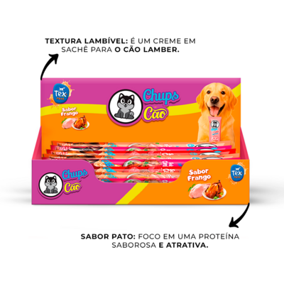 Petisco Cremoso Tex Brasil Chuchups para Cães sabor Frango