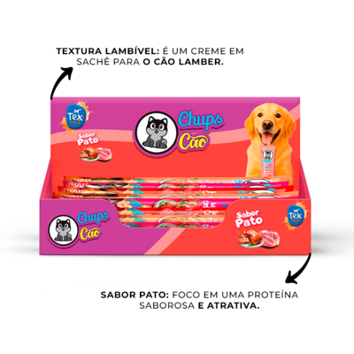 Petisco Cremoso Tex Brasil Chuchups para Cães sabor Pato