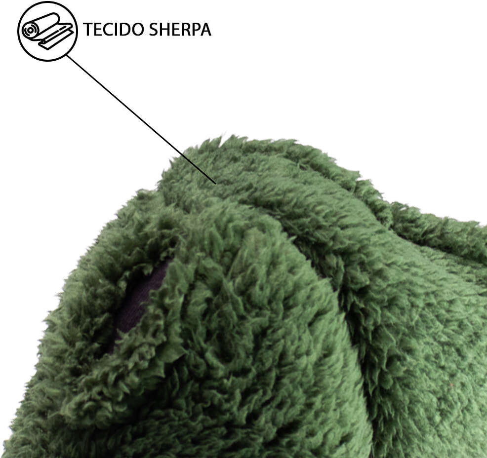 Blusa Sherpa Capuz Fábrica Pet para Cães e Gatos Verde - Tam. G