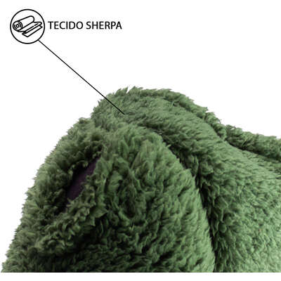 Blusa Sherpa Capuz Fábrica Pet para Cães e Gatos Verde