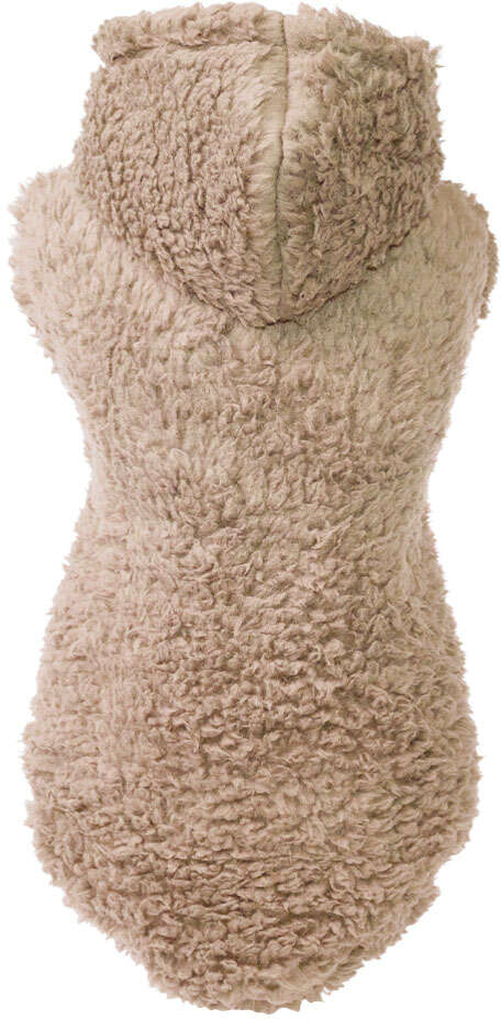 Blusa Sherpa Capuz Fábrica Pet para Cães e Gatos Bege - Tam. P