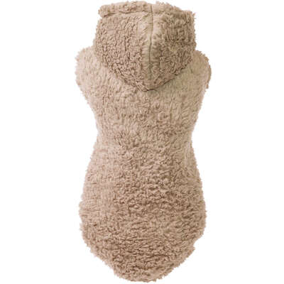 Blusa Sherpa Capuz Fábrica Pet para Cães e Gatos Bege