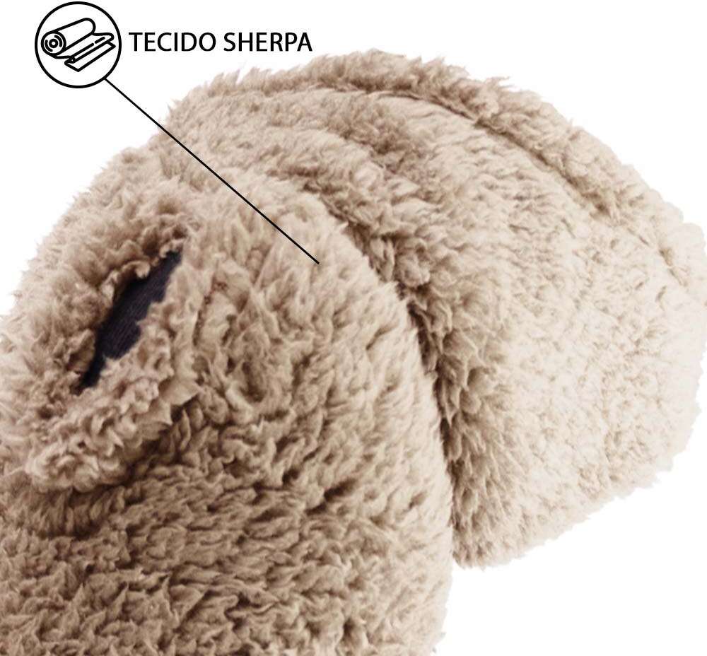 Blusa Sherpa Capuz Fábrica Pet para Cães e Gatos Bege - Tam. P