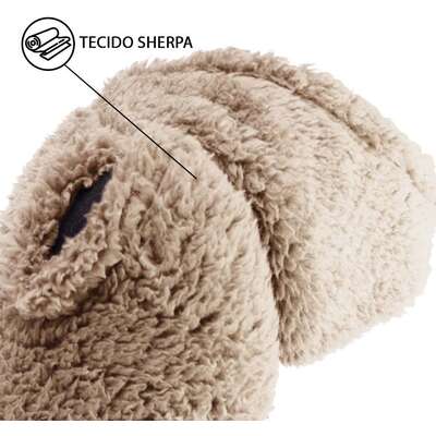 Blusa Sherpa Capuz Fábrica Pet para Cães e Gatos Bege