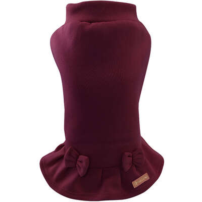 Vestido Moletom Fábrica Pet para Cães e Gatos Vinho
