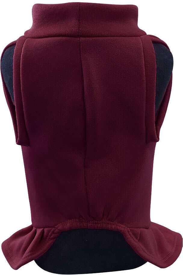 Vestido Moletom Fábrica Pet para Cães e Gatos Vinho - Tam. P