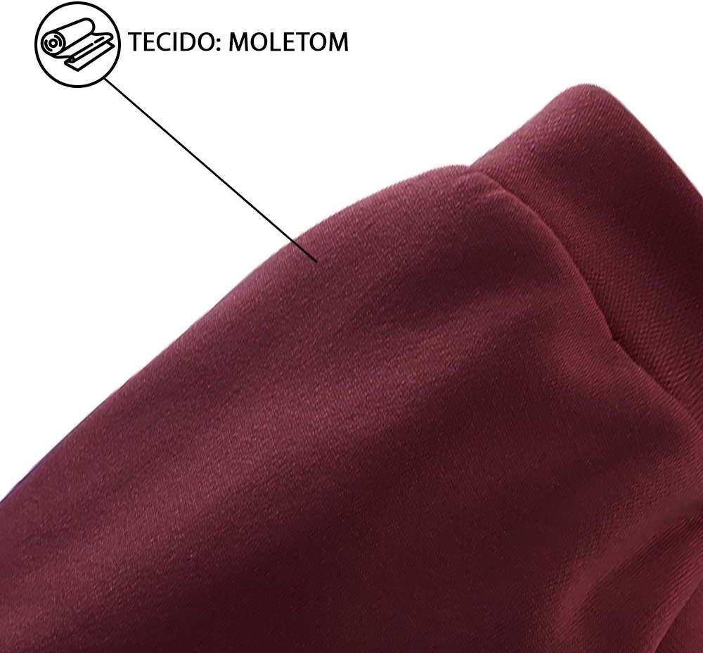 Vestido Moletom Fábrica Pet para Cães e Gatos Vinho - Tam. P