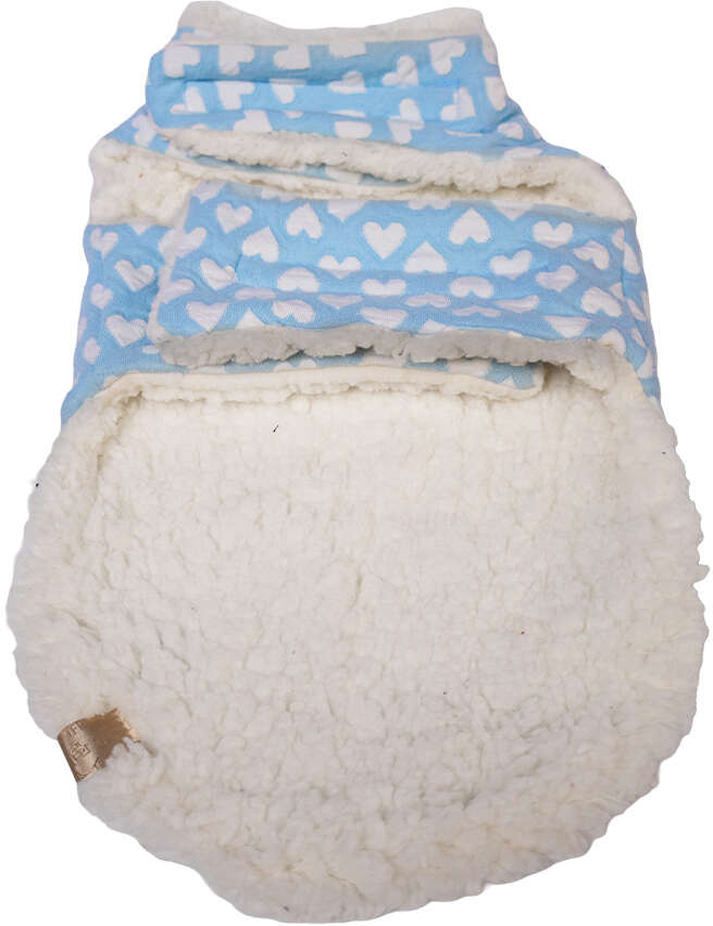 Capa Corações Fábrica Pet para Cães e Gatos Azul - Tam. M