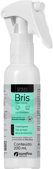 Spray sem Enxágue Pele Seca Ouro Fino Bris para Cães e Gatos - 200 mL