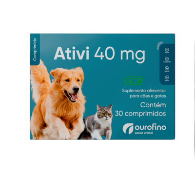 Suplemento Alimentar Ourofino Ativi 40 mg para Cães e Gatos