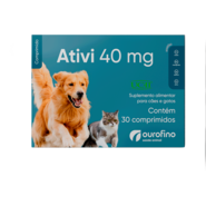 Suplemento Alimentar Ourofino Ativi 40 mg para Cães e Gatos - 30 Comprimidos