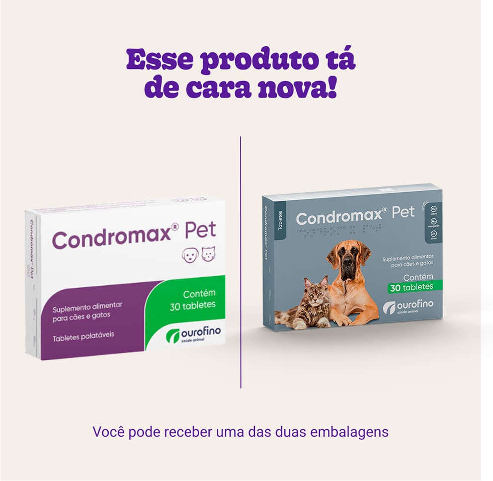 Suplemento Alimentar Ourofino Condromax Pet para Cães e Gatos - 30 Comprimidos
