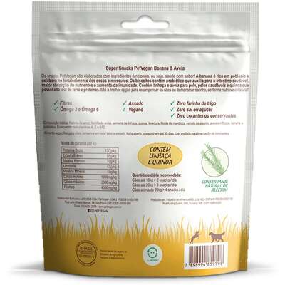 Petisco PetVegan para Cães Sabor Banana e Aveia