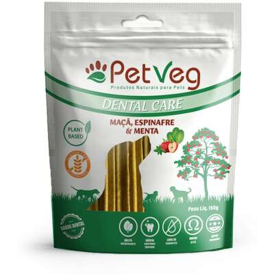 Petisco PetVegan Dental Care para Cães Sabor Maçã, Espinafre e Menta