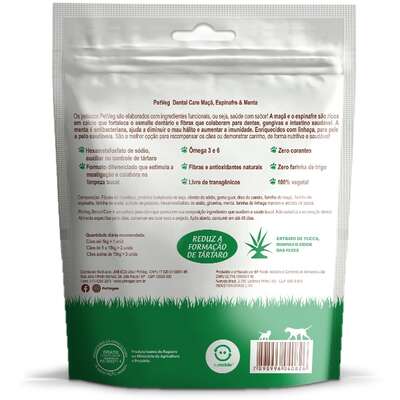 Petisco PetVegan Dental Care para Cães Sabor Maçã, Espinafre e Menta