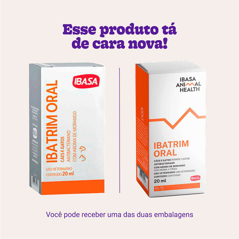 Antimicrobiano Ibatrim Oral para Cães e Gatos - 20 mL