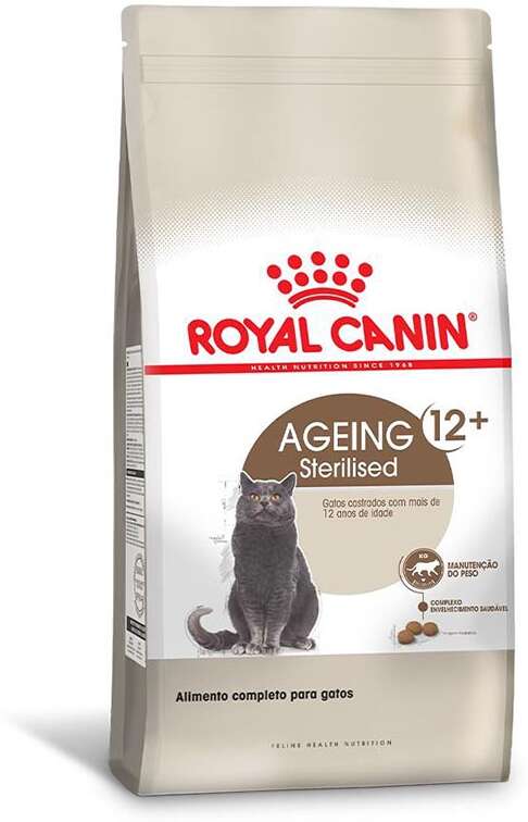 Ração Royal Canin Feline Health Nutrition Sterilised para Gatos Adultos Castrados Acima de 12 Anos - 1,5Kg