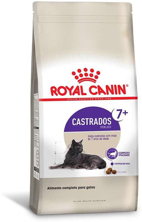 Ração Royal Canin Feline Health Nutrition Sterilised para Gatos Adultos Castrados Acima de 7 anos - 1,5Kg