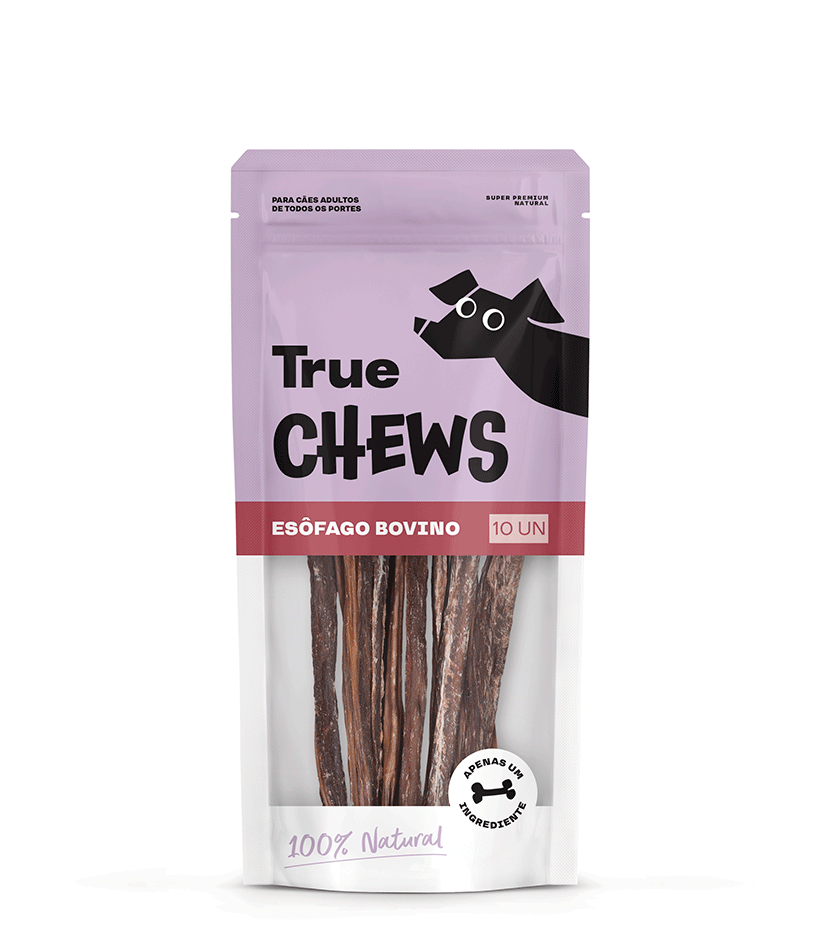 Petisco Mastigável True Chews Esôfago Bovino para Cães - 10 Unidades