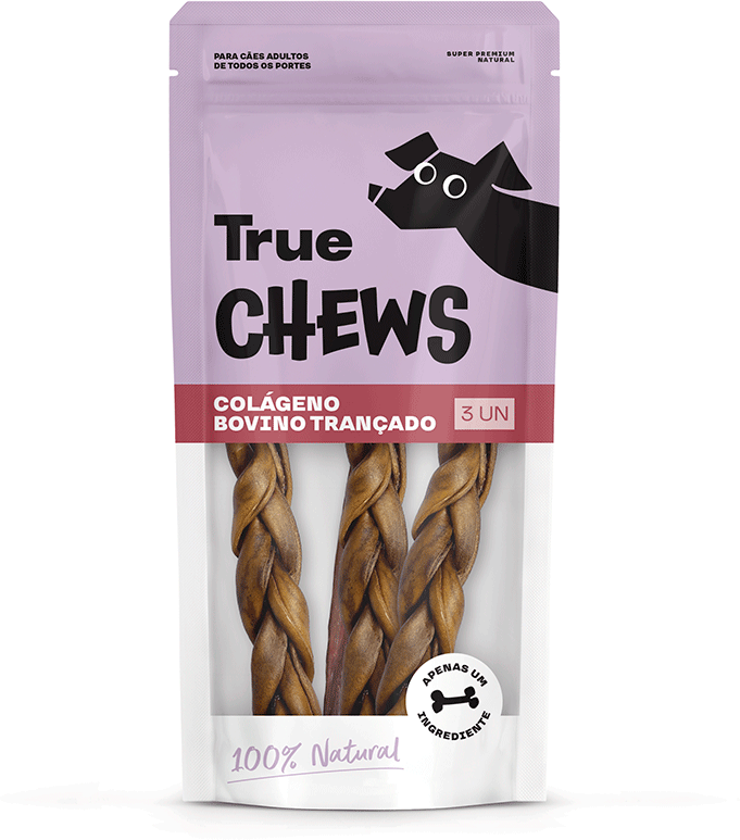Petisco Mastigável True Chews Colágeno Bovino Trançado para Cães - 3 Unidades