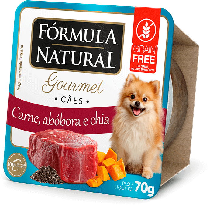 Ração Úmida Fórmula Natural Gourmet para Cães Sabor Carne Abóbora e Chia - 70 g