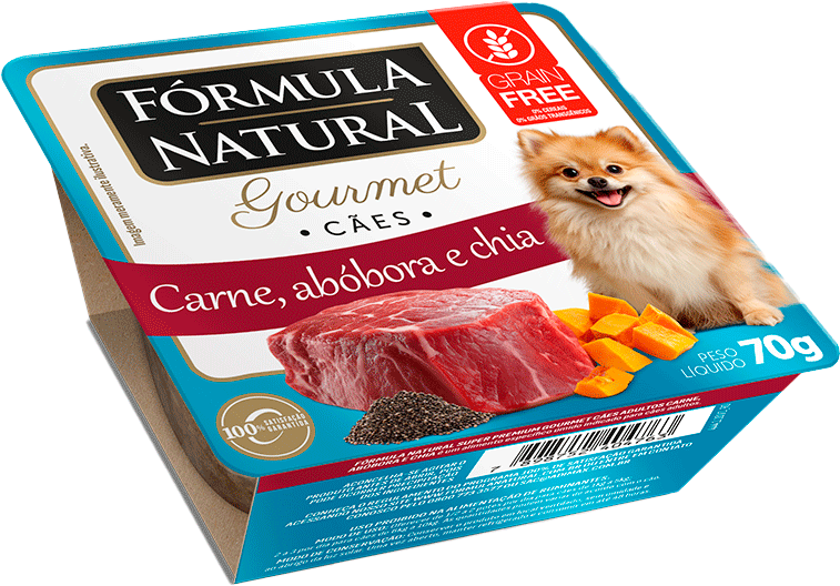 Ração Úmida Fórmula Natural Gourmet para Cães Sabor Carne Abóbora e Chia - 70 g