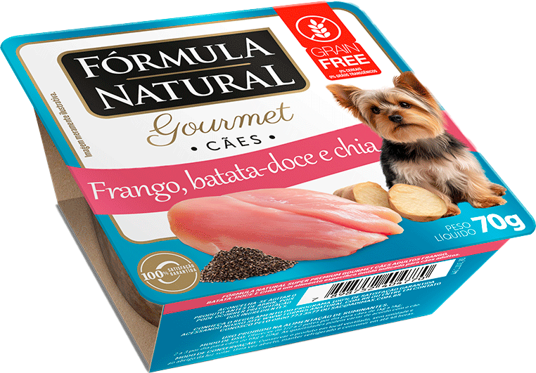 Ração Úmida Fórmula Natural Gourmet para Cães Sabor Frango Batata Doce e Chia - 70 g