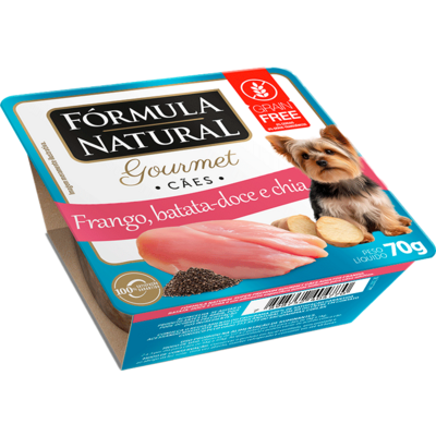 Ração Úmida Fórmula Natural Gourmet para Cães Sabor Frango Batata Doce e Chia