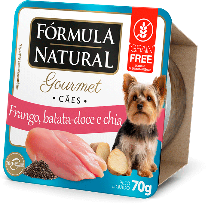 Ração Úmida Fórmula Natural Gourmet para Cães Sabor Frango Batata Doce e Chia - 70 g