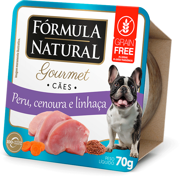 Ração Úmida Fórmula Natural Gourmet para Cães Sabor Peru Cenoura e Linhaça - 70 g