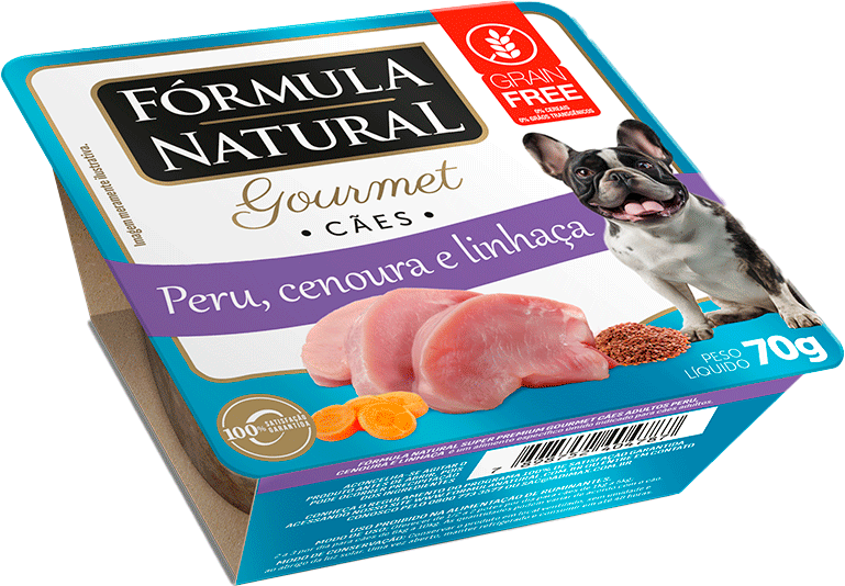 Ração Úmida Fórmula Natural Gourmet para Cães Sabor Peru Cenoura e Linhaça - 70 g