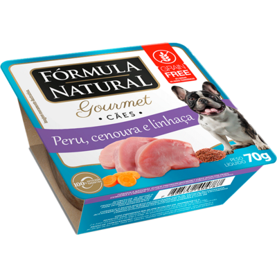 Ração Úmida Fórmula Natural Gourmet para Cães Sabor Peru Cenoura e Linhaça
