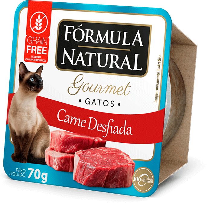 Ração Úmida Fórmula Natural Gourmet para Gatos Sabor Carne Desfiada - 70 g