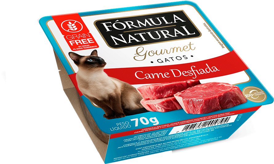 Ração Úmida Fórmula Natural Gourmet para Gatos Sabor Carne Desfiada - 70 g