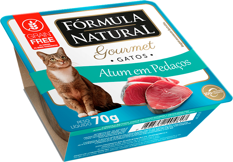 Ração Úmida Fórmula Natural Gourmet para Gatos Sabor Atum em Pedaços - 70 g