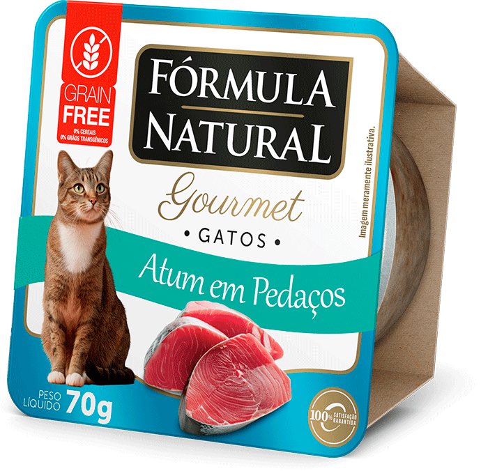 Ração Úmida Fórmula Natural Gourmet para Gatos Sabor Atum em Pedaços - 70 g
