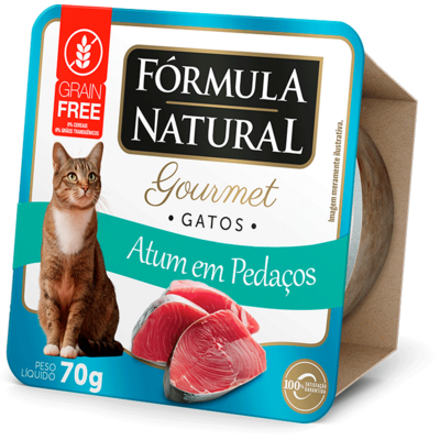 Ração Úmida Fórmula Natural Gourmet para Gatos Sabor Atum em Pedaços