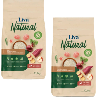 Ração Liva Natural Frango e Batata Doce Cães Adultos Raças Pequenas