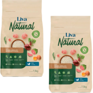 Liva Natural Frango e Goiaba para Gatos Castrados - 15Kg (2 pacotes de 7,5Kg)